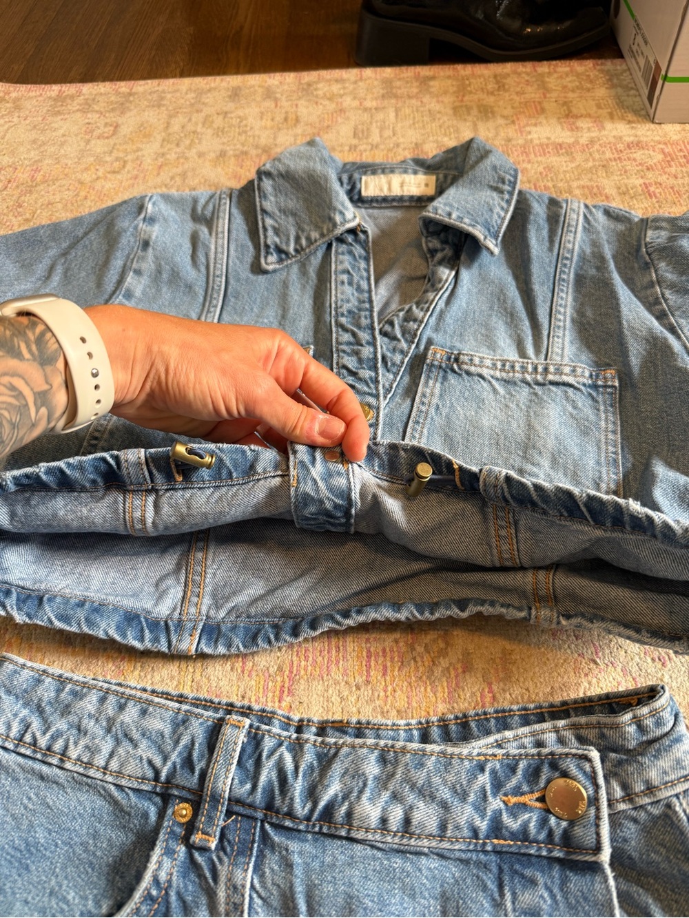 Zara two piece denim skort set - Picture 3 of 6